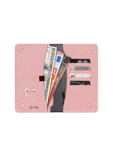 Celly Venere Passport Portafoglio Rosa Ecopelle