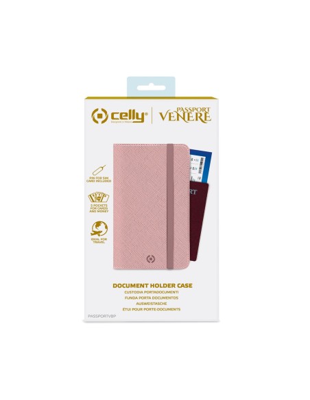 Celly Venere Passport Portafoglio Rosa Ecopelle