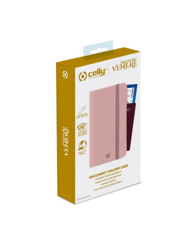 Celly Venere Passport Portafoglio Rosa Ecopelle