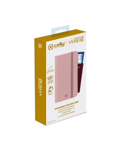 Celly Venere Passport Portafoglio Rosa Ecopelle
