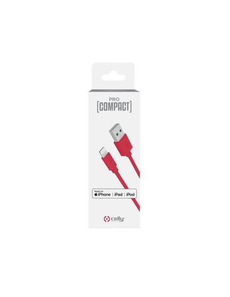 Celly PCUSBLIGHTRD cavo Lightning 1 m Rosso