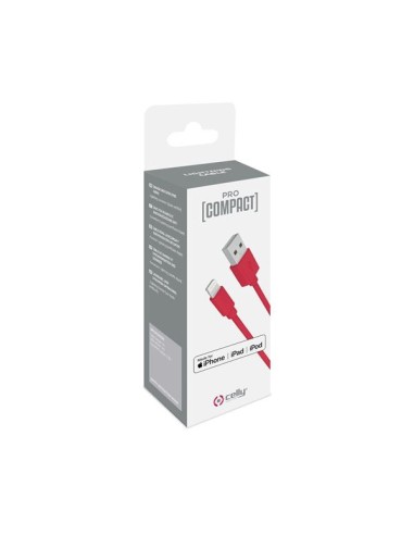 Celly PCUSBLIGHTRD cavo Lightning 1 m Rosso