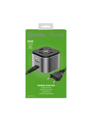 Celly PS2USBC65W Caricabatterie per dispositivi mobili Fotocamera, Comandi di gaming, Cuffie, Telefono cellulare, Power bank,