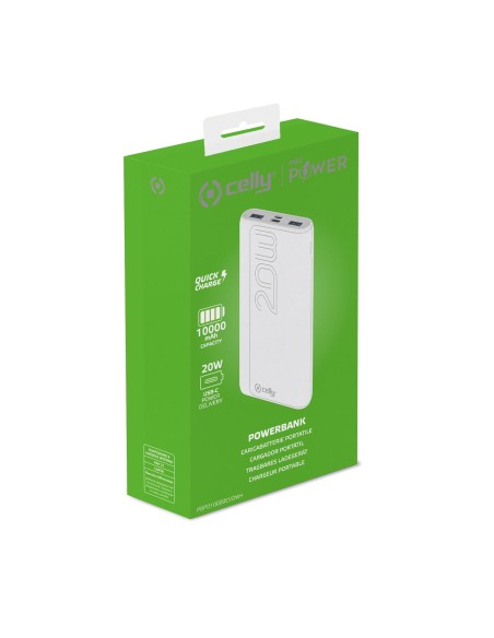 Celly PBPD10000EVOWH batteria portatile 10000 mAh Bianco