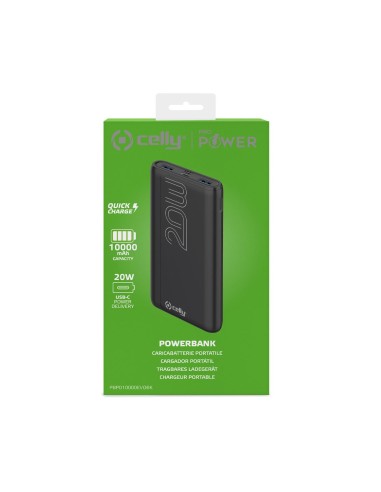 Celly PBPD10000EVOBK batteria portatile 10000 mAh Nero