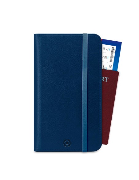 Celly PassportD Portafoglio Blu Ecopelle