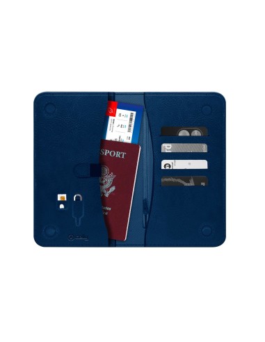Celly PassportD Portafoglio Blu Ecopelle