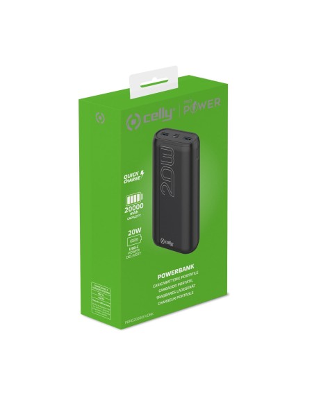 Celly PBPD20000EVOBK batteria portatile 20000 mAh Nero