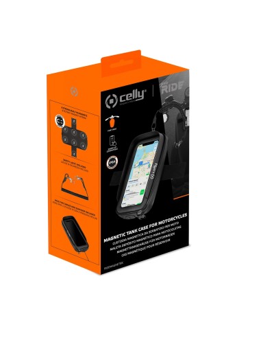 Celly RideMagnet Supporto passivo Telefono cellulare smartphone Nero, Trasparente