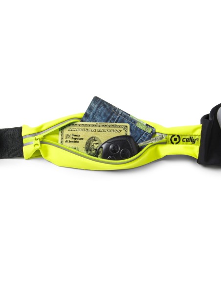 Celly RUNBDUOXXLYL custodia per cellulare 13,7 cm (5.4") Custodia a cintura Nero, Giallo
