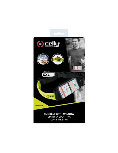 Celly RUNBDUOXXLYL custodia per cellulare 13,7 cm (5.4") Custodia a cintura Nero, Giallo