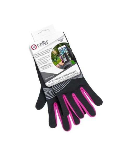 Celly SPORTGLOVE17PK Guanto Guanti Unisex Nero, Rosa