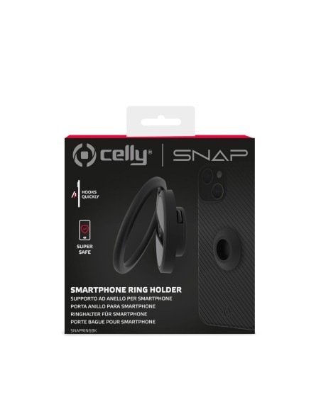 Celly SnapRing Supporto attivo Telefono cellulare smartphone Nero