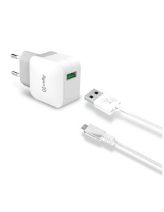 Celly TCUSBMICRO Caricabatterie per dispositivi mobili Smartphone, Tablet Bianco AC Interno