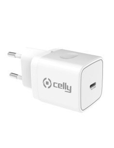 Celly TC1USBC30WWH Caricabatterie per dispositivi mobili Smartphone, Orologio intelligente, Tablet Bianco AC Interno