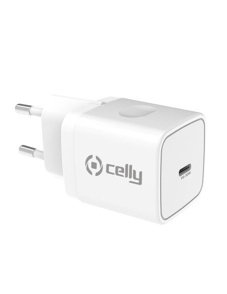 Celly TC1USBC30WWH Caricabatterie per dispositivi mobili Smartphone, Orologio intelligente, Tablet Bianco AC Interno