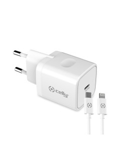 Celly TC1C20WLIGHTWH Caricabatterie per dispositivi mobili Universale Bianco AC Interno