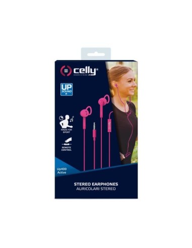 Celly UP400 Active Auricolare Cablato In-ear Musica e Chiamate Rosa