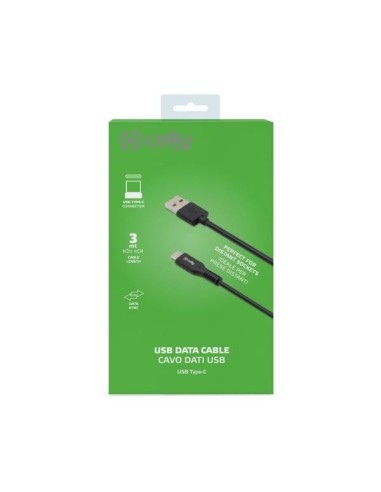 Celly USB-C3MBK cavo USB 3 m USB A USB C Nero