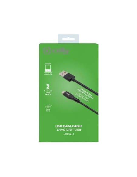 Celly USB-C3MBK cavo USB 3 m USB A USB C Nero
