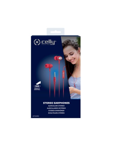 Celly UP500 Auricolare Cablato In-ear Musica e Chiamate Rosso