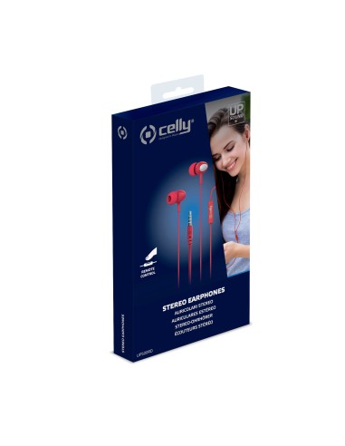 Celly UP500 Auricolare Cablato In-ear Musica e Chiamate Rosso