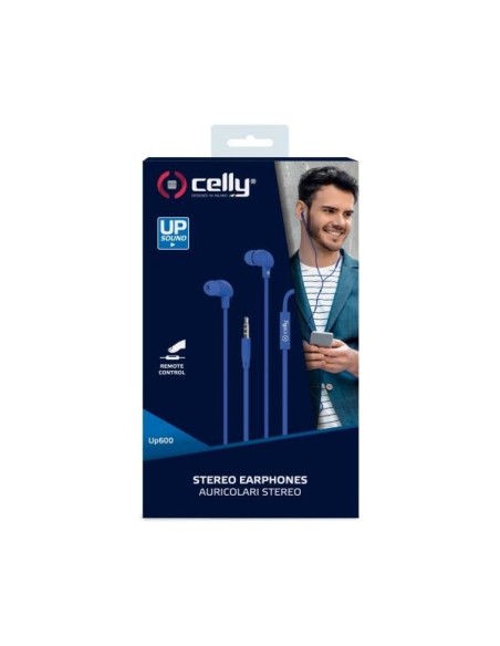Celly UP600BL cuffia e auricolare Cablato In-ear Musica e Chiamate Blu