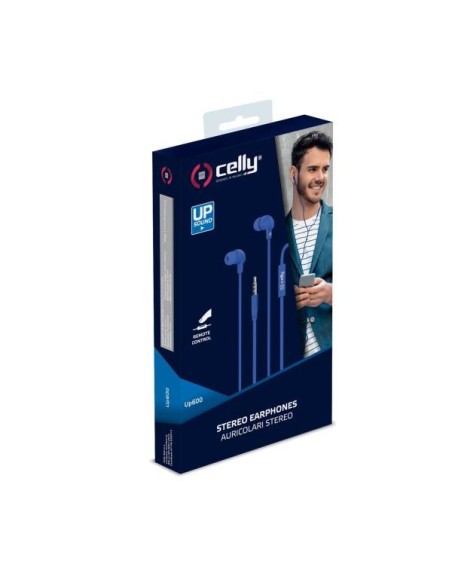 Celly UP600BL cuffia e auricolare Cablato In-ear Musica e Chiamate Blu