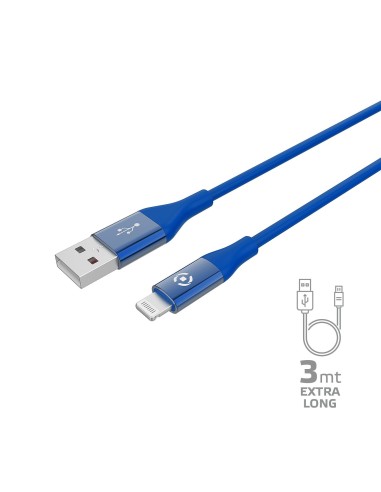 Celly USBLIGHTCOL3MBL cavo Lightning 3 m Blu