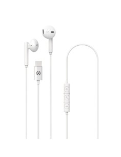 Celly UP1100TYPECWH cuffia e auricolare Cuffie Cablato In-ear Musica e Chiamate USB tipo-C Bianco