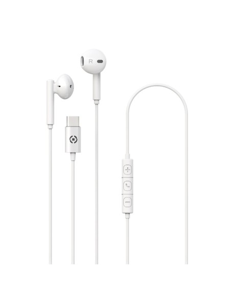 Celly UP1100TYPECWH cuffia e auricolare Cuffie Cablato In-ear Musica e Chiamate USB tipo-C Bianco