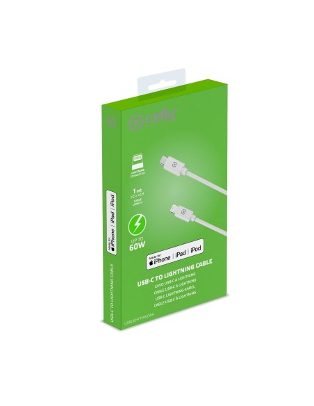 Celly USBLIGHTTYPECWH cavo per cellulare Bianco 1 m USB C Lightning