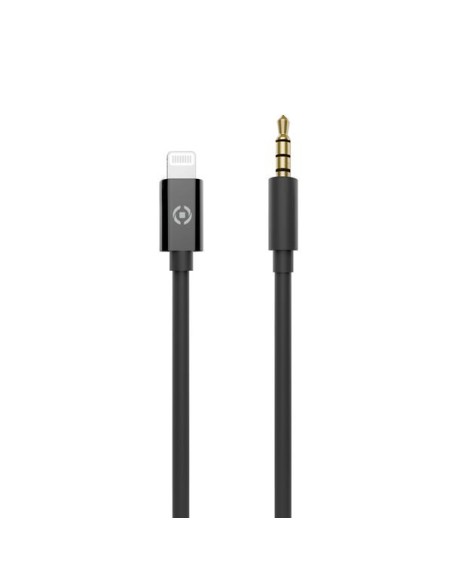 Celly USBLIGHT35MMBK cavo per cellulare Nero 1 m 3.5mm Lightning