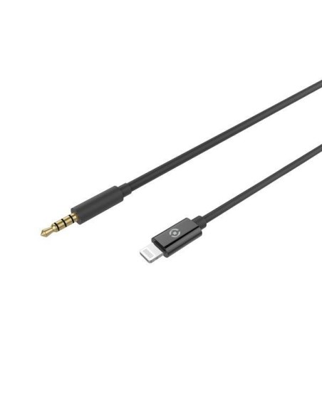 Celly USBLIGHT35MMBK cavo per cellulare Nero 1 m 3.5mm Lightning