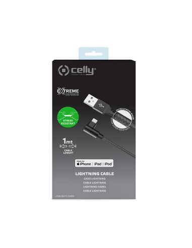 Celly USBLIGHTLSHBK cavo per cellulare Nero 1 m USB A Lightning