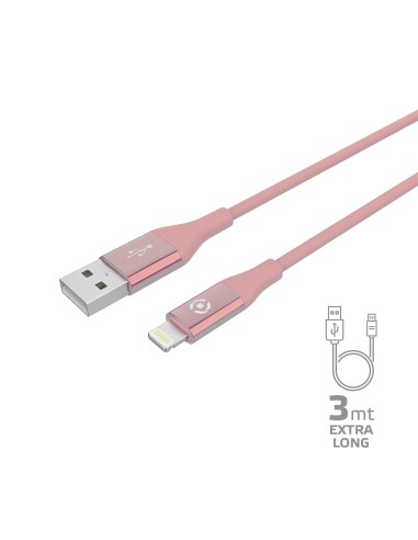 Celly USBLIGHTCOL3MPK cavo Lightning 3 m Rosa