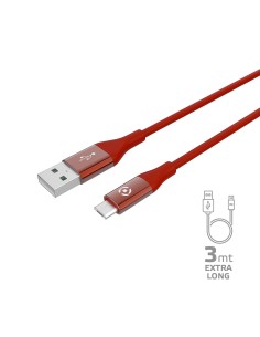 Celly USBMICROCOL3MRD cavo USB 3 m USB A Micro-USB B Rosso