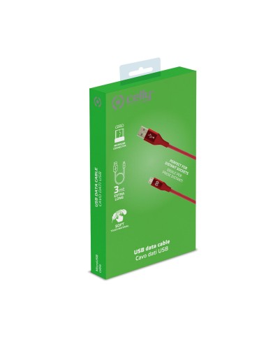 Celly USBMICROCOL3MRD cavo USB 3 m USB A Micro-USB B Rosso