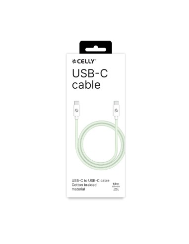 Celly USBCUSBCCOTTGN cavo USB 1,5 m USB C Verde, Bianco