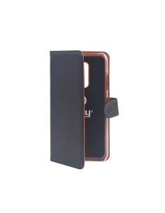 Celly Wally custodia per cellulare 15,5 cm (6.1") Custodia a libro Nero, Marrone