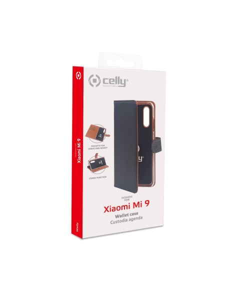 Celly Wally custodia per cellulare 15,5 cm (6.1") Custodia a libro Nero, Marrone