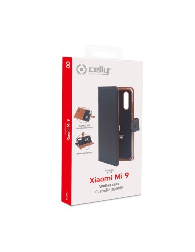 Celly Wally custodia per cellulare 16,5 cm (6.5") Custodia a libro Nero, Marrone