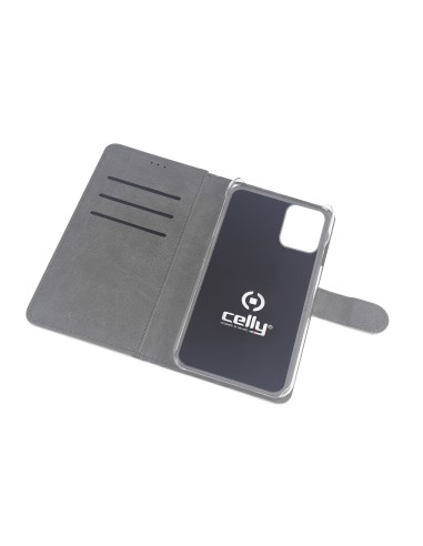 Celly Wally custodia per cellulare 16,5 cm (6.5") Custodia a libro Grigio, Bianco