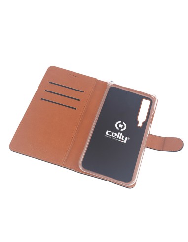 Celly WALLY795 custodia per cellulare 15,2 cm (6") Custodia a borsellino Nero, Marrone