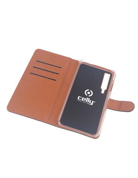 Celly WALLY795 custodia per cellulare 15,2 cm (6") Custodia a borsellino Nero, Marrone