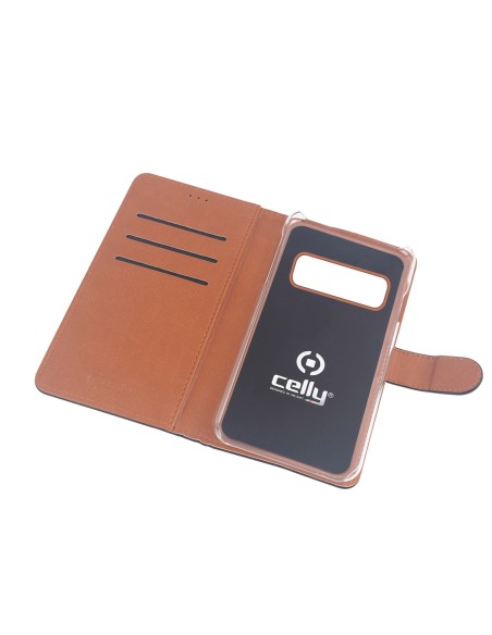 Celly WALLY891 custodia per cellulare 16,3 cm (6.4") Custodia a borsellino Nero, Marrone