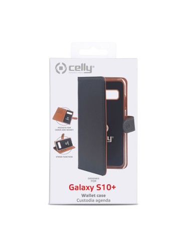Celly WALLY891 custodia per cellulare 16,3 cm (6.4") Custodia a borsellino Nero, Marrone