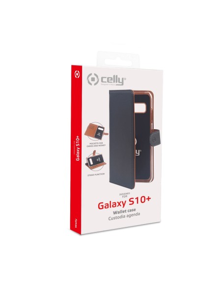 Celly WALLY891 custodia per cellulare 16,3 cm (6.4") Custodia a borsellino Nero, Marrone