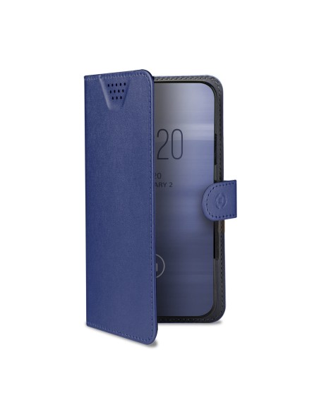 Celly Wally One XXL custodia per cellulare 14 cm (5.5") Custodia flip a libro Blu