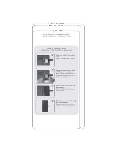 Celly Wally One XXL custodia per cellulare 14 cm (5.5") Custodia flip a libro Blu